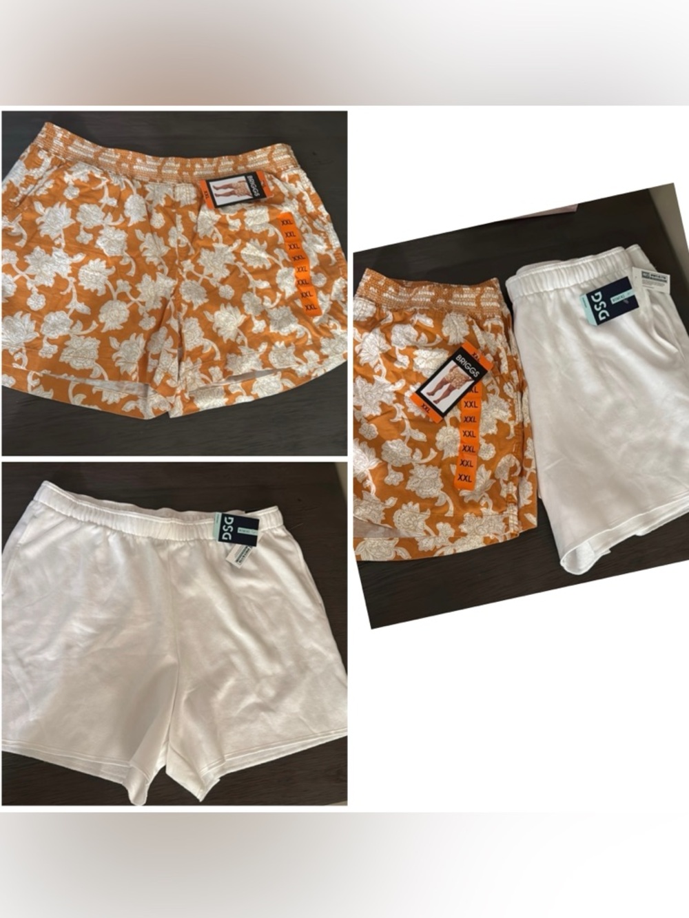 DSG White & Orange Floral Lounge Shorts Bundle NWT Women's Size XXL